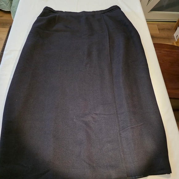 Vintage Maggie McNaughton Elegant Lined Black Pencil Midi Skirt 16 EUC - Picture 6 of 12